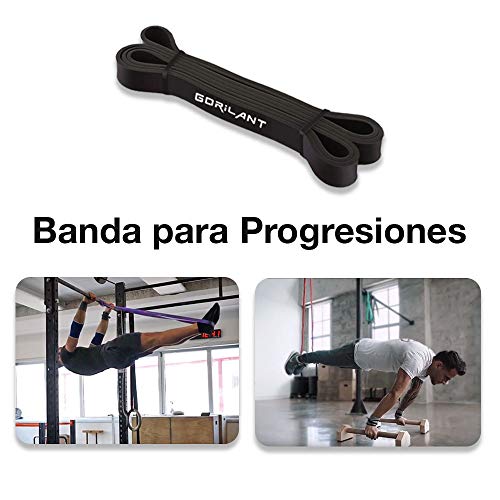 Gorilant - Soporte para Flexiones, Bandas de Resistencia, Elástica, Paralelas de Calistenia, Barra de Madera 45CM, progresiones, Entrenamiento en Parque, Crossfit