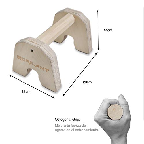 Gorilant - Soporte para Flexiones, Manijas Push Up, Madera Haya, 23CM Entrenamiento en Parque, Crossfit, Fitness Gorilant - Soporte para Flexiones, Manijas Push Up, Madera Haya, 23CM Entrenamiento en Parque, Crossfit, Fitness