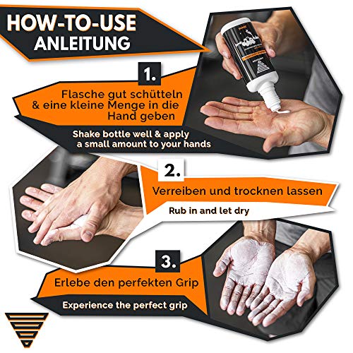 GORNATION® Premium Liquid Chalk - Agarre Extra Fuerte para Deportes - Magnesia líquida/Tiza para calistenia, Boulder, Escalada y Baile en la Barra (200ml) GORNATION® Premium Liquid Chalk - Agarre Extra Fuerte para Deportes - Magnesia líquida/Tiza para calistenia, Boulder, Escalada y Baile en la Barra (200ml)