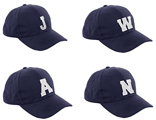 Gorra de béisbol infantil, diseño con letras A-Z, unisex, color azul marino multicolor H Regular Gorra de béisbol infantil, diseño con letras A-Z, unisex, color azul marino multicolor H Regular