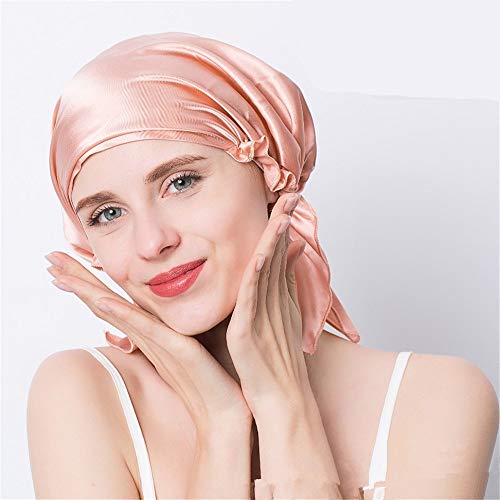 Gorra de dormir Casquillo de la noche del sueño de seda natural para el sombrero suave el dormir de las mujeres de la belleza del pelo con la cinta elástico ajustable para mujer niña durmiendo Gorra de dormir Casquillo de la noche del sueño de seda natural para el sombrero suave el dormir de las mujeres de la belleza del pelo con la cinta elástico ajustable para mujer niña durmiendo