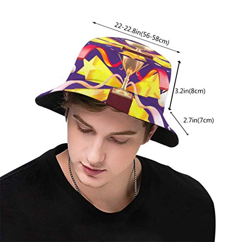 Gorra para el Sol Copa Cham-pion en Medio de Cintas Estrellas en el Cubo Sombrero para el Sol para Hombres Mujeres Protección Gorra de Pescador de Verano empaquetable Gorra para el Sol Copa Cham-pion en Medio de Cintas Estrellas en el Cubo Sombrero para el Sol para Hombres Mujeres Protección Gorra de Pescador de Verano empaquetable