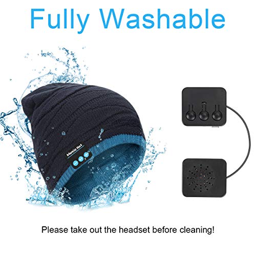 Gorro Bluetooth V5.0 Hombre y Mujer Beanie Música con Calentador de Cuello Gorro de Punto Invierno con Auriculares Inalámbricos Sombrero de Música Bluetooth para Correr, Esquiar, Regalar, Azul y Negro Gorro Bluetooth V5.0 Hombre y Mujer Beanie Música con Calentador de Cuello Gorro de Punto Invierno con Auriculares Inalámbricos Sombrero de Música Bluetooth para Correr, Esquiar, Regalar, Azul y Negro