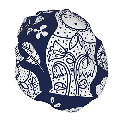 Gorro de baño elástico suave y elástico con diseño de muñeca rusa y flores Gorro de baño elástico suave y elástico con diseño de muñeca rusa y flores
