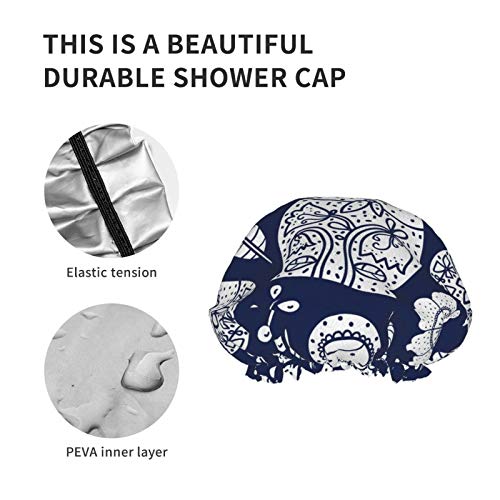 Gorro de baño elástico suave y elástico con diseño de muñeca rusa y flores Gorro de baño elástico suave y elástico con diseño de muñeca rusa y flores