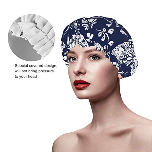 Gorro de baño elástico suave y elástico con diseño de muñeca rusa y flores Gorro de baño elástico suave y elástico con diseño de muñeca rusa y flores
