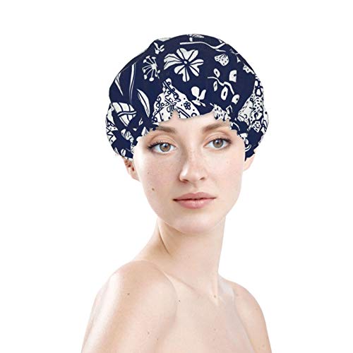 Gorro de baño elástico suave y elástico con diseño de muñeca rusa y flores Gorro de baño elástico suave y elástico con diseño de muñeca rusa y flores