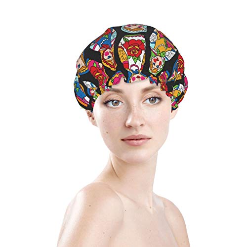 Gorro de baño elástico suave y resistente al agua con diseño de muñecas rusas