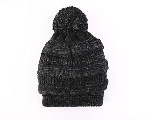 Gorros de Punto para Hombre Sombrero de Beanie Hombre Mujer Invierno Cable Knit Beanie Sombrero Orejeras Cálido Causal Skull Ski Cap con Pompón-Negro Gorros de Punto para Hombre Sombrero de Beanie Hombre Mujer Invierno Cable Knit Beanie Sombrero Orejeras Cálido Causal Skull Ski Cap con Pompón-Negro