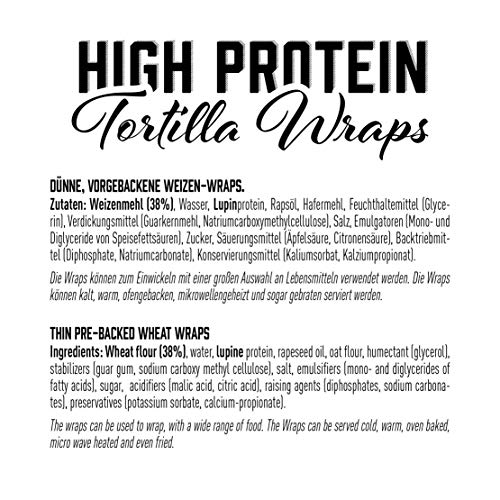 Got7 Nutrition High Protein Tortilla Wraps – Vegetario – Alta Fibre – Reducción de contenido de hidratos de carbono (6 Wraps) 280 g