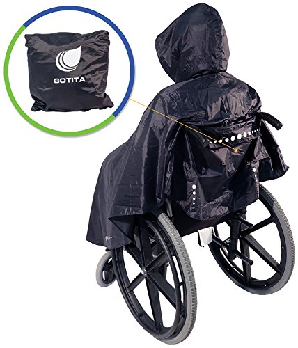 GOTITA – Poncho Impermeable para Silla de Ruedas – Chubasquero Universal – Capa de Lluvia para Silla de Ruedas fácil de Usar. Poncho de diseño Italiano (Azul Marino)