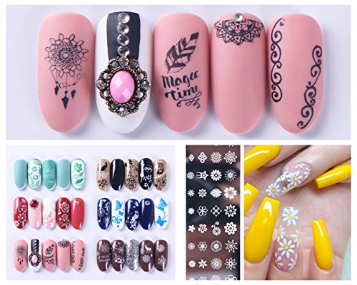 GOTONE 12 Piezas Placas Para Uñas,Plantillas de uñas Nail Art Stamping Plantillas Uñas Decoracion Arte De Uñas Diy Del Clavo Del Sello Placas Estampado Manic