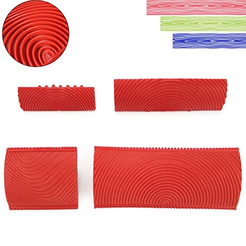 gotyou 4 Pieza Herramientas de grano de madera, Molde de veta de goma, juego de herramientas para la casa de madera granulada, Madera del grano Brush herramientas de pintura pared de la decoración DIY