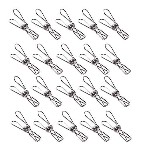 gotyou 60 Piezas Clip de Acero Inoxidable,Pinzas de Ropa Acero Inoxidable,Clip de Resorte,Clip de Metal Antideslizante,Clip Multipropósito para Ropas, Frazadas, Toallas, Calcetines