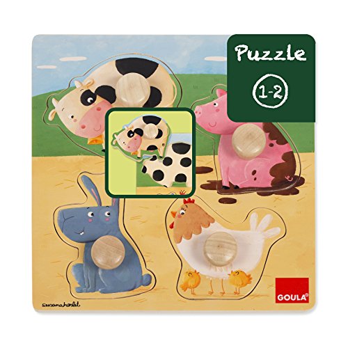 Goula animales de granja Conjunto de Puzzles, multicolor (53069)
