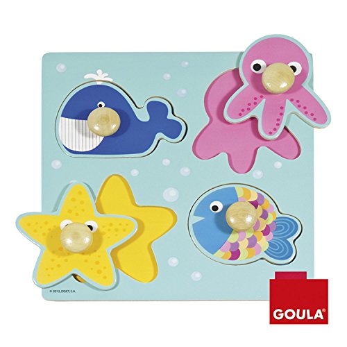 Goula Puzzle ENCAJABLE MAR 4 Piezas, Multicolor (Diset 53117)