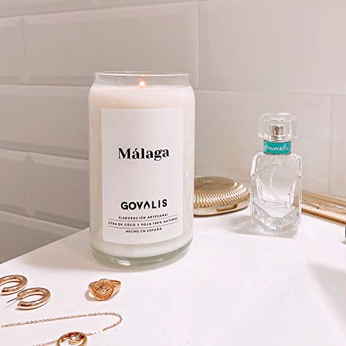 GOVALIS Vela Aromática Mezquita de Córdoba | Cera de Soja 100% Natural | 70-90 Horas, Vela Perfumada Grande en Vaso, Viajes Recuerdos Córdoba, Regalos Originales, Decoración, Yoga, Dormitorio, Baño