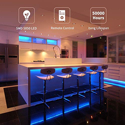 Govee Tiras LED 5m, Luces LED RGB con Control Remoto de 44 Botones 20 Colores, para Habitación, Dormitorio, Cocina, 12V