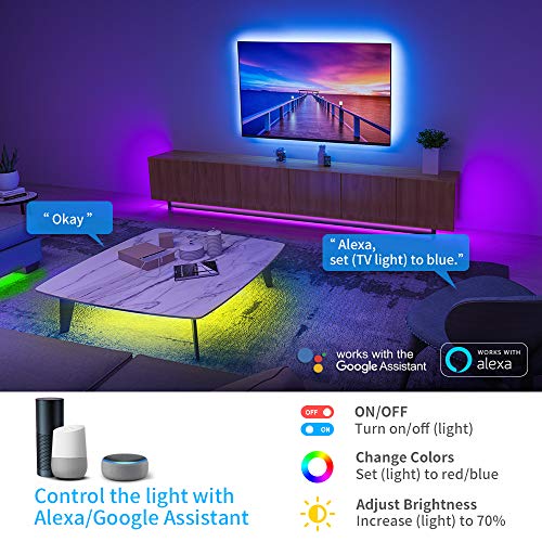 Govee Tiras LED WiFi 2 rollos 5m, Tira Luces LED RGB Inteligente con Control App, Funciona con Alexa y Google Asistente, Modo Música para Habitación