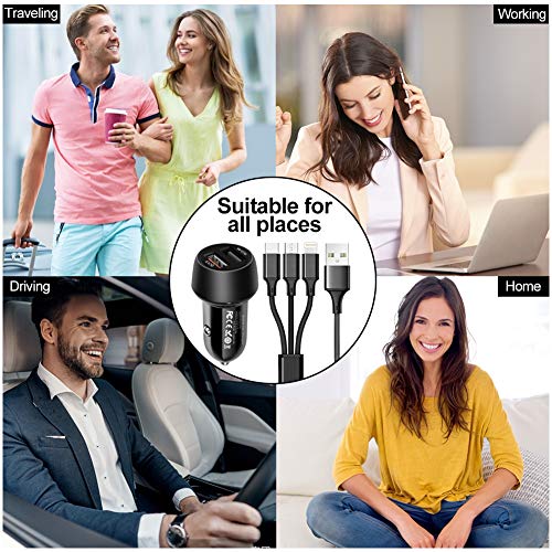 GPISEN Quick Charge 3.0 Cargador de Rapida Doble Puerto 5.4A/30W (QC 3.0 3A + Smart IC 2.4A) USB Adaptador con 3 en 1 Multi Cable de Carga para Phone/Samsung/Huawei GPISEN Quick Charge 3.0 Cargador de Rapida Doble Puerto 5.4A/30W (QC 3.0 3A + Smart IC 2.4A) USB Adaptador con 3 en 1 Multi Cable de Carga para Phone/Samsung/Huawei