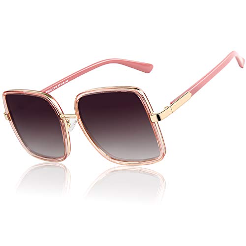 GQUEEN Gafas De Sol Polarizadas Con Montura Cuadrada De Gran Tamaño Para Mujer UV400 MF5