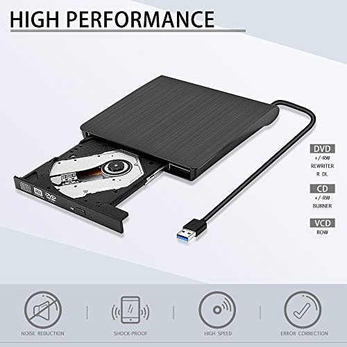 Grabadora de DVD/CD Externa USB 3.0 Portátil Diseño Ultra Delgado, Lector de DVD/CD con Capacidad de Corrección de Errores, Compatible con WIN98/XP/WIN7/WIN8/WIN10/XP/VISTA/ Mac OS 8.6 o Superior Grabadora de DVD/CD Externa USB 3.0 Portátil Diseño Ultra Delgado, Lector de DVD/CD con Capacidad de Corrección de Errores, Compatible con WIN98/XP/WIN7/WIN8/WIN10/XP/VISTA/ Mac OS 8.6 o Superior