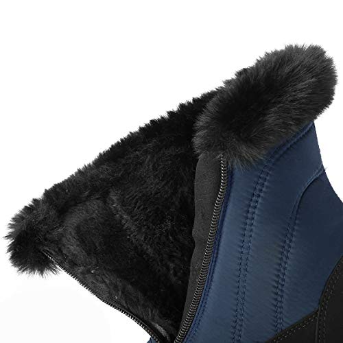 gracosy Botas Nieve Mujer Piel Forrado Tela Sintética Invierno Cálidas Botas Antideslizante Peso Ligero Plano Media Pierna Zapatos gracosy Botas Nieve Mujer Piel Forrado Tela Sintética Invierno Cálidas Botas Antideslizante Peso Ligero Plano Media Pierna Zapatos