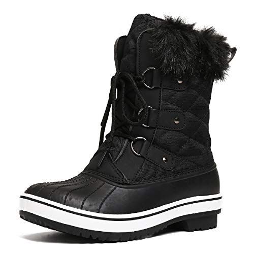 gracosy Botines Nieve Mujer Piel Forrado Invierno Cálidas Botas Impermeable Antideslizante Peso Ligero Plataforma Botines Casuales Corto Lluvia Botas