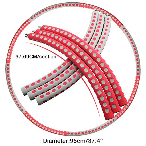 gracosy Círculo de Fitness para Adultos Niños Diseño Desmontable con Cuerda de Saltar, Regla de Cintura, Tapón de Peso