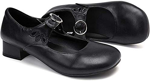 gracosy Merceditas Tacon Mujer Verano 2020 Mary Jane Zapatos Cuero Niña Mocasines Hechos a Mano Elegantes Casuales Modernos Sandalias BLU Rojo Azul Negro Marrón 37-43