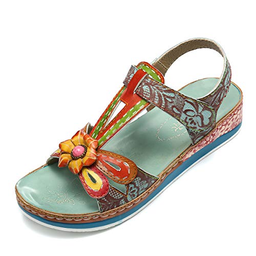 gracosy Sandalias Cuero Planas Verano Mujer Estilo Bohemia Zapatos para Mujer de Dedo Sandalias Talla Grande 37-42 Chanclas Romanas de Mujer Rojo Azul Púrpura Naranja Hecho a Mano Los Zapatos 2020 gracosy Sandalias Cuero Planas Verano Mujer Estilo Bohemia Zapatos para Mujer de Dedo Sandalias Talla Grande 37-42 Chanclas Romanas de Mujer Rojo Azul Púrpura Naranja Hecho a Mano Los Zapatos 2020