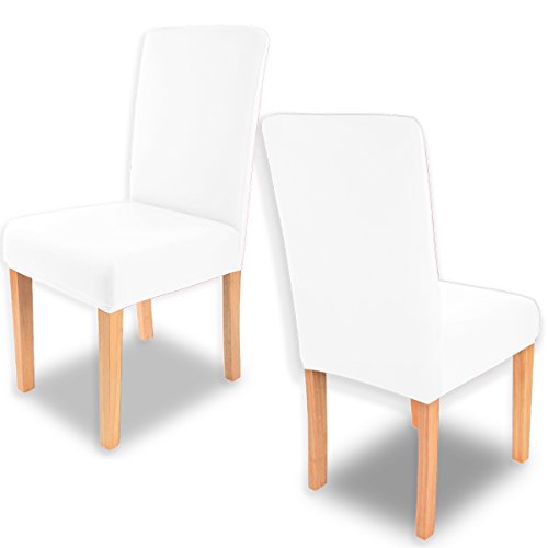 Gräfenstayn 4pcs Fundas para sillas elásticas Charles - respaldos Redondos y angulares - Paquete Benefit - Ajuste bi-elástico con Sello Oeko-Tex Standard 100:"Confianza verificada (Blanco) Gräfenstayn 4pcs Fundas para sillas elásticas Charles - respaldos Redondos y angulares - Paquete Benefit - Ajuste bi-elástico con Sello Oeko-Tex Standard 100:"Confianza verificada (Blanco)