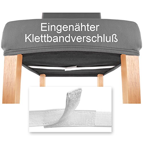 Gräfenstayn® Funda para sillas elásticas Charles - respaldos Redondos y angulares - Ajuste bi-elástico con Junta Oeko-Tex Standard 100:"Confianza verificada (Antracita)