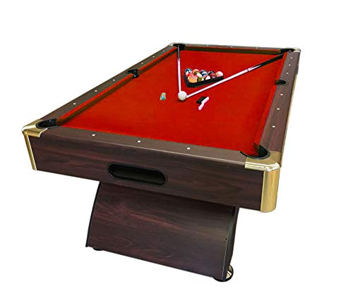 GRAFICA MA.RO SRL Mesa de Billar Juegos de Billar Pool 8 ft Modelo Caesar Rojo Carambola Medición 220 x 110 cm Nuevo Embalado Disponible