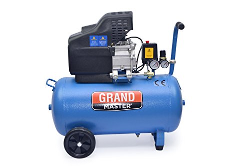 Grandmaster - Compresor De Aire De 50 Litros 220V, 206L/Min, 1500W, 8 Bares/116psi, Filtro De Aire, Velocidad 2850/Min, Compresor Silencioso 92 Db, Válvula De Seguridad