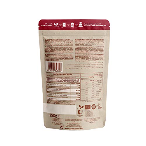 Granola de quinoa real con cacao y coco sin gluten BIO - Quinua Real - 250g Granola de quinoa real con cacao y coco sin gluten BIO - Quinua Real - 250g
