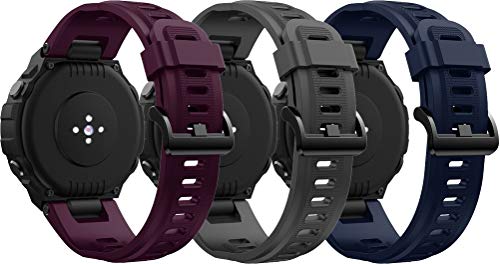 Gransho Correa de Reloj Recambios Correa Relojes Caucho Compatible con Amazfit T-Rex - Silicona Correa Reloj con Hebilla (3PCS A)