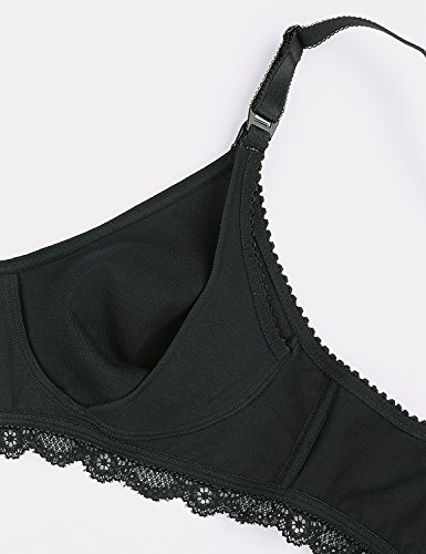 Gratlin - Sujetador Cómodo Embarazo y Lactancia Premamá Sin Aros para Mujer Negro 100C Gratlin - Sujetador Cómodo Embarazo y Lactancia Premamá Sin Aros para Mujer Negro 100C