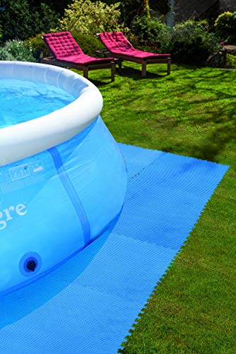 Gre MPF509P Protector de Suelo para Piscina, 9 Piezas, 8 mm de Grosor, Azul