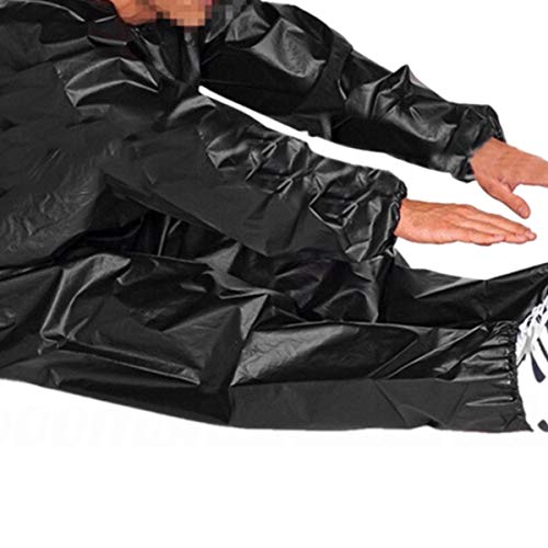 Greatangle Heavy Duty Sweat Sauna Suit Anti-Rip Training Fitness Pérdida de peso Ropa adelgazante Color sólido Ejercicio Sport Gym Suit negro XL