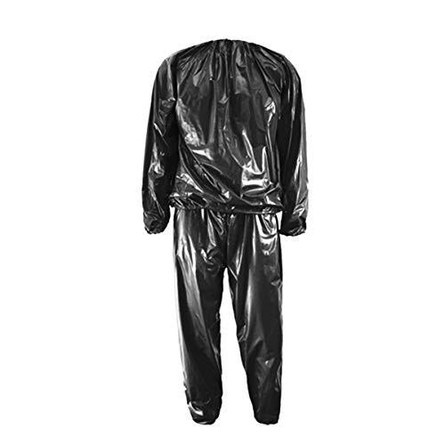 Greatangle Heavy Duty Sweat Sauna Suit Anti-Rip Training Fitness Pérdida de peso Ropa adelgazante Color sólido Ejercicio Sport Gym Suit negro XL