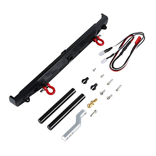 Greatangle-UK Parachoques Trasero de Metal para Coche RC con luz de Anillos en D para 1/10 Axial RC Crawler TRAXXAS TRX-4 Piezas de actualización Accesorios Negro Greatangle-UK Parachoques Trasero de Metal para Coche RC con luz de Anillos en D para 1/10 Axial RC Crawler TRAXXAS TRX-4 Piezas de actualización Accesorios Negro