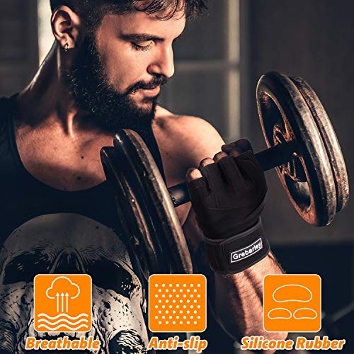 Grebarley Fitness Gloves Guantes de Entrenamiento, Levantamiento de Pesas liviano Ideal para Levantamiento de Pesas, Entrenamiento de Crossfit y Traje de Ciclismo para Hombres y Mujeres (Negro, XL) Grebarley Fitness Gloves Guantes de Entrenamiento, Levantamiento de Pesas liviano Ideal para Levantamiento de Pesas, Entrenamiento de Crossfit y Traje de Ciclismo para Hombres y Mujeres (Negro, XL)