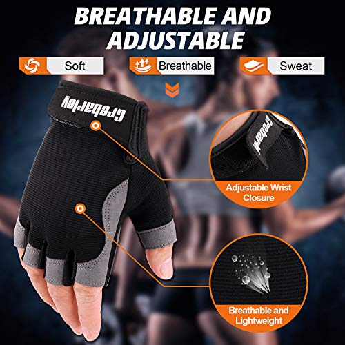 Grebarley Guantes Gimnasio,Gym Guantes Transpirable con Protección Completa de Muñeca y Palma,Entrenamiento Cruzado,Gym Guantes de Entrenamiento para Hombre y Mujer (Gris Oscuro, XS) Grebarley Guantes Gimnasio,Gym Guantes Transpirable con Protección Completa de Muñeca y Palma,Entrenamiento Cruzado,Gym Guantes de Entrenamiento para Hombre y Mujer (Gris Oscuro, XS)