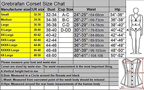 Grebrafan Corset Ballet Clasico Brocado Corsé Tallas Grandes EU(42-44) 3XL, Negro Grebrafan Corset Ballet Clasico Brocado Corsé Tallas Grandes EU(42-44) 3XL, Negro