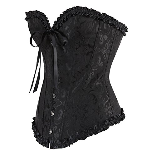 Grebrafan Corset Ballet Clasico Brocado Corsé Tallas Grandes EU(42-44) 3XL, Negro Grebrafan Corset Ballet Clasico Brocado Corsé Tallas Grandes EU(42-44) 3XL, Negro