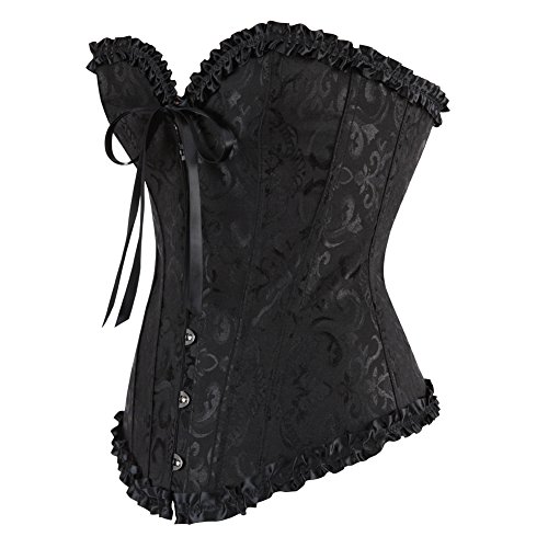 Grebrafan Corset Ballet Clasico Brocado Corsé Tallas Grandes EU(42-44) 3XL, Negro