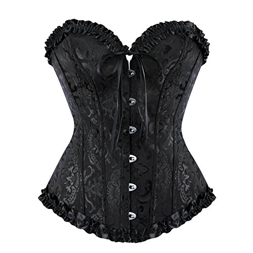 Grebrafan Corset Ballet Clasico Brocado Corsé Tallas Grandes EU(42-44) 3XL, Negro Grebrafan Corset Ballet Clasico Brocado Corsé Tallas Grandes EU(42-44) 3XL, Negro
