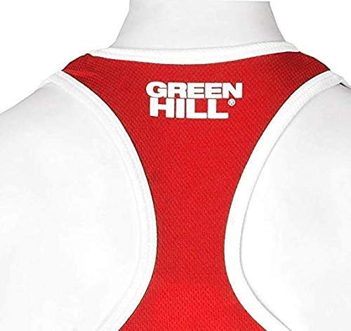 GREEN HILL Camiseta SIN Mangas DE Boxeo Elite MUSCULOSA Uniforme Amateur (Rojo, L)