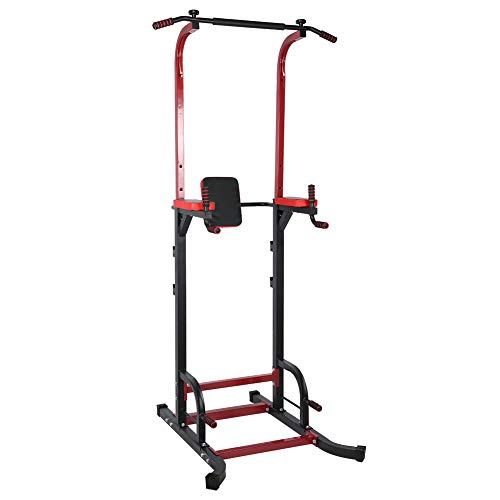 Greensen Power Tower Dip Station - Barra de dominadas ajustable multifunción para entrenamiento de fuerza portátil para gimnasio en casa